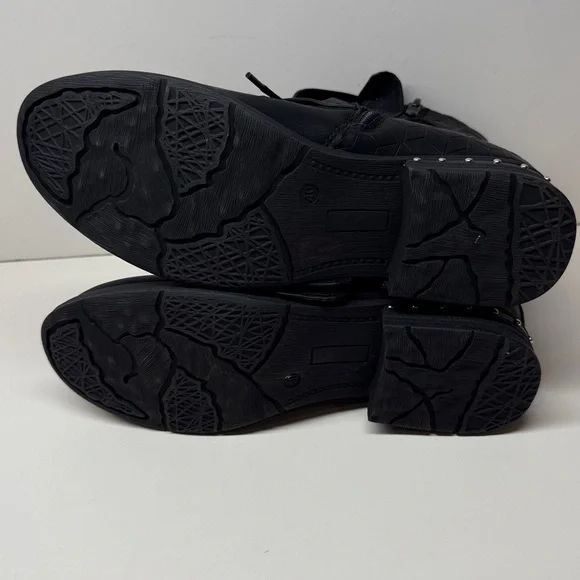 Lala Ikai woman’s Studded Motorcycle - Combat - Ankle boots size EUR 40 / sz 10 - Picture 10 of 13